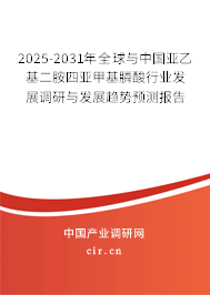 2025-2031年全球與中國亞乙基二胺四亞甲基膦酸行業(yè)發(fā)展調(diào)研與發(fā)展趨勢預測報告