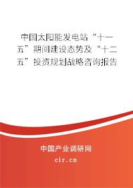 中國太陽能發(fā)電站“十一五”期間建設態(tài)勢及“十二五”投資規(guī)劃戰(zhàn)略咨詢報告
