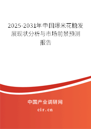 2025-2031年中國爆米花糖發(fā)展現(xiàn)狀分析與市場前景預測報告