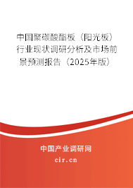 中國聚碳酸酯板（陽光板）行業(yè)現(xiàn)狀調研分析及市場前景預測報告（2025年版）