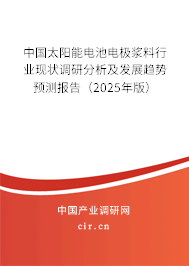中國太陽能電池電極漿料行業(yè)現(xiàn)狀調研分析及發(fā)展趨勢預測報告（2024年版）