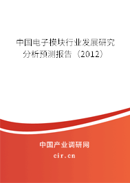 中國電子模塊行業(yè)發(fā)展研究分析預(yù)測報(bào)告（2012）