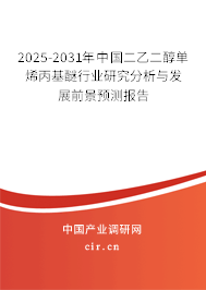 2025-2031年中國二乙二醇單烯丙基醚行業(yè)研究分析與發(fā)展前景預(yù)測(cè)報(bào)告