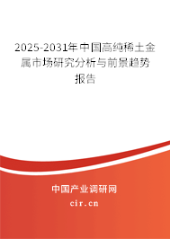 2025-2031年中國高純稀土金屬市場研究分析與前景趨勢報(bào)告