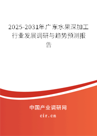 2025-2031年廣東水果深加工行業(yè)發(fā)展調(diào)研與趨勢預測報告