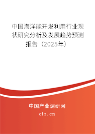中國海洋能開發(fā)利用行業(yè)現(xiàn)狀研究分析及發(fā)展趨勢預測報告（2025年）