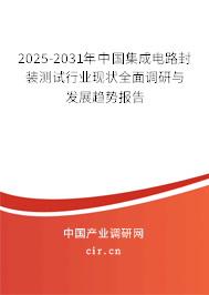 2025-2031年中國集成電路封裝測(cè)試行業(yè)現(xiàn)狀全面調(diào)研與發(fā)展趨勢(shì)報(bào)告