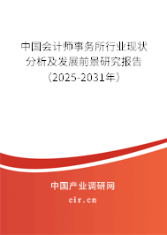 中國(guó)會(huì)計(jì)師事務(wù)所行業(yè)現(xiàn)狀分析及發(fā)展前景研究報(bào)告（2025-2031年）