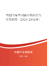 中國(guó)汽車中間軸市場(chǎng)研究與前景趨勢(shì)（2025-2031年）