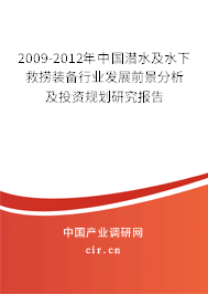 2009-2012年中國潛水及水下救撈裝備行業(yè)發(fā)展前景分析及投資規(guī)劃研究報告