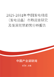 2025-2031年中國發(fā)電機(jī)組（發(fā)電設(shè)備）市場調(diào)查研究及發(fā)展前景趨勢分析報(bào)告