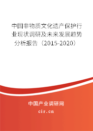中國非物質(zhì)文化遺產(chǎn)保護(hù)行業(yè)現(xiàn)狀調(diào)研及未來發(fā)展趨勢(shì)分析報(bào)告（2015-2020）