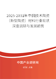 2025-2031年中國技術陶瓷（新型陶瓷）材料行業(yè)現(xiàn)狀深度調研與發(fā)展趨勢
