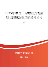 2025年中國一字螺絲刀發(fā)展現(xiàn)狀調(diào)研及市場前景分析報告