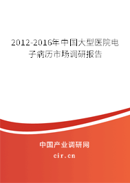 2012-2016年中國大型醫(yī)院電子病歷市場調(diào)研報告 2012-2016年中國大型醫(yī)院電子病歷市場調(diào)研報告