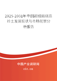 2025-2031年中國(guó)超細(xì)煅燒高嶺土發(fā)展現(xiàn)狀與市場(chǎng)前景分析報(bào)告