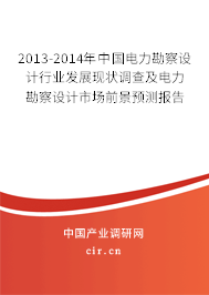 2013-2014年中國電力勘察設計行業(yè)發(fā)展現(xiàn)狀調查及電力勘察設計市場前景預測報告