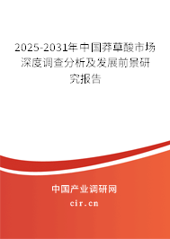 2025-2031年中國莽草酸市場深度調(diào)查分析及發(fā)展前景研究報告