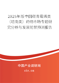 2025年版中國碳青霉烯類（培南類）藥物市場專題研究分析與發(fā)展前景預(yù)測報告