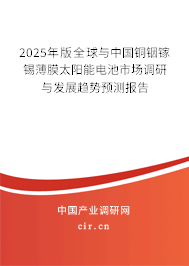 2025年版全球與中國銅銦鎵錫薄膜太陽能電池市場調研與發(fā)展趨勢預測報告