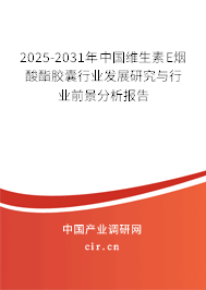 2025-2031年中國維生素E煙酸酯膠囊行業(yè)發(fā)展研究與行業(yè)前景分析報(bào)告