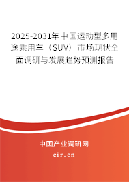 2025-2031年中國(guó)運(yùn)動(dòng)型多用途乘用車（SUV）市場(chǎng)現(xiàn)狀全面調(diào)研與發(fā)展趨勢(shì)預(yù)測(cè)報(bào)告