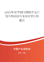 2025年版中國(guó)冷陰極熒光燈管市場(chǎng)調(diào)研與發(fā)展前景分析報(bào)告