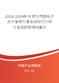 2024-2030年全球與中國電子式卡車稱行業(yè)發(fā)展研究分析與發(fā)展趨勢(shì)預(yù)測(cè)報(bào)告