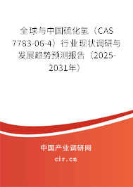 全球與中國硫化氫（CAS 7783-06-4）行業(yè)現(xiàn)狀調(diào)研與發(fā)展趨勢預測報告（2025-2031年）