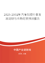 2025-2031年汽車貼膜行業(yè)發(fā)展調(diào)研與市場前景預(yù)測報告 2025-2031年汽車貼膜行業(yè)發(fā)展調(diào)研與市場前景預(yù)測報告