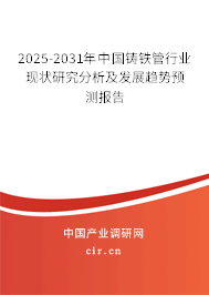 2025-2031年中國(guó)鑄鐵管行業(yè)現(xiàn)狀研究分析及發(fā)展趨勢(shì)預(yù)測(cè)報(bào)告