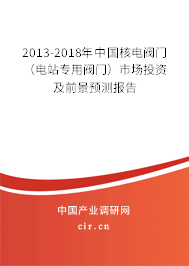 2013-2018年中國核電閥門（電站專用閥門）市場(chǎng)投資及前景預(yù)測(cè)報(bào)告
