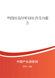 中國結(jié)晶硅項目投資咨詢報告
