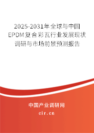 2025-2031年全球與中國EPDM復(fù)合彩瓦行業(yè)發(fā)展現(xiàn)狀調(diào)研與市場前景預(yù)測報告