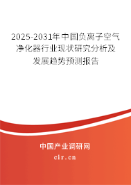 2025-2031年中國負(fù)離子空氣凈化器行業(yè)現(xiàn)狀研究分析及發(fā)展趨勢預(yù)測報告