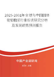 2025-2031年全球與中國固體葡萄糖漿行業(yè)現(xiàn)狀研究分析及發(fā)展趨勢預測報告