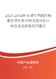 2025-2031年全球與中國無堵塞型潛水泵市場深度調查分析及發(fā)展趨勢研究報告