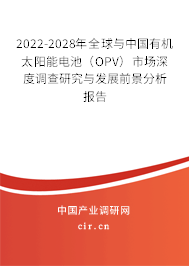 2022-2028年全球與中國(guó)有機(jī)太陽(yáng)能電池（OPV）市場(chǎng)深度調(diào)查研究與發(fā)展前景分析報(bào)告