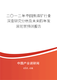 二〇一二年中國焦煤礦行業(yè)深度研究分析及未來四年發(fā)展前景預(yù)測報告