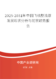 2025-2031年中國飛機整流罩發(fā)展現(xiàn)狀分析與前景趨勢報告