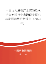 中國火力發(fā)電廠水資源及水污染治理行業(yè)市場現(xiàn)狀研究與發(fā)展趨勢(shì)分析報(bào)告（2025年）
