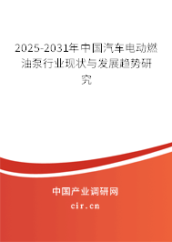 2025-2031年中國汽車電動燃油泵行業(yè)現(xiàn)狀與發(fā)展趨勢研究