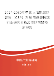 2024-2030年中國太陽能聚熱裝置（CSP）系統(tǒng)用低鐵玻璃行業(yè)研究分析及市場前景預(yù)測報告