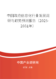 中國(guó)政府信息化行業(yè)發(fā)展調(diào)研與趨勢(shì)預(yù)測(cè)報(bào)告（2025-2031年）