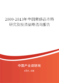 2009-2013年中國奢侈品市場研究及投資戰(zhàn)略咨詢報告