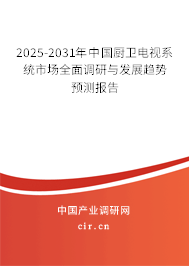 2025-2031年中國廚衛(wèi)電視系統(tǒng)市場全面調(diào)研與發(fā)展趨勢預(yù)測報(bào)告