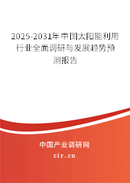 2025-2031年中國(guó)太陽(yáng)能利用行業(yè)全面調(diào)研與發(fā)展趨勢(shì)預(yù)測(cè)報(bào)告
