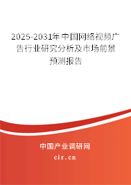 2025-2031年中國網(wǎng)絡(luò)視頻廣告行業(yè)研究分析及市場前景預(yù)測報告