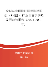 全球與中國(guó)脂肪酸甲酯磺酸鹽（FMES）行業(yè)全面調(diào)研及發(fā)展趨勢(shì)報(bào)告（2024-2030年）