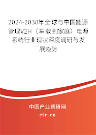 2024-2030年全球與中國能源管理V2H（車載到家庭）電源系統(tǒng)行業(yè)現(xiàn)狀深度調(diào)研與發(fā)展趨勢